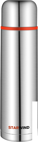Термос StarWind 10-1000 1л (серебристый/красный)