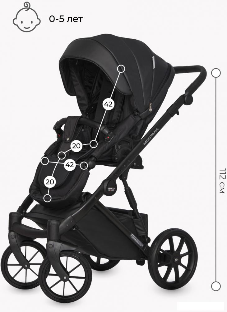 Универсальная коляска Riko Basic Montana Ecco (3 в 1, 12/черный)