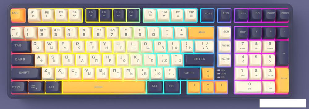 Клавиатура Ritmix RKB-602BL (синий/бежевый)