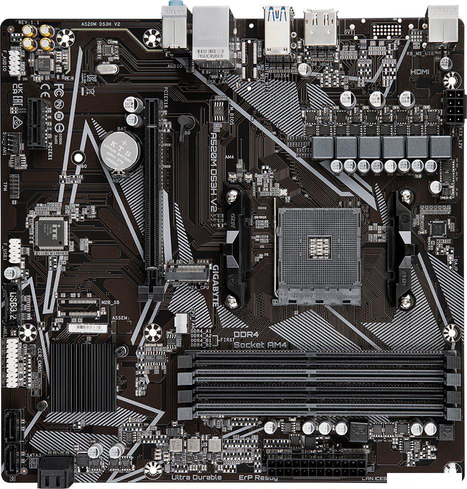 Материнская плата Gigabyte A520M DS3H V2 (rev. 1.1)