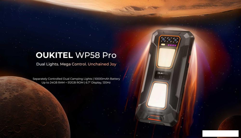 Телефон Oukitel WP58 Pro 8GB/512GB (черный)