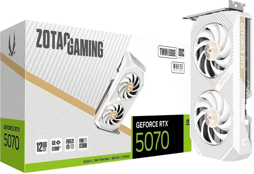 Видеокарты ZOTAC Gaming GeForce RTX 5070 Twin Edge OC White Edition ZT-B50700Q-10P