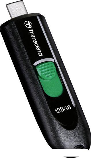 USB Flash Transcend JetFlash 790C 128GB (черный/зеленый)
