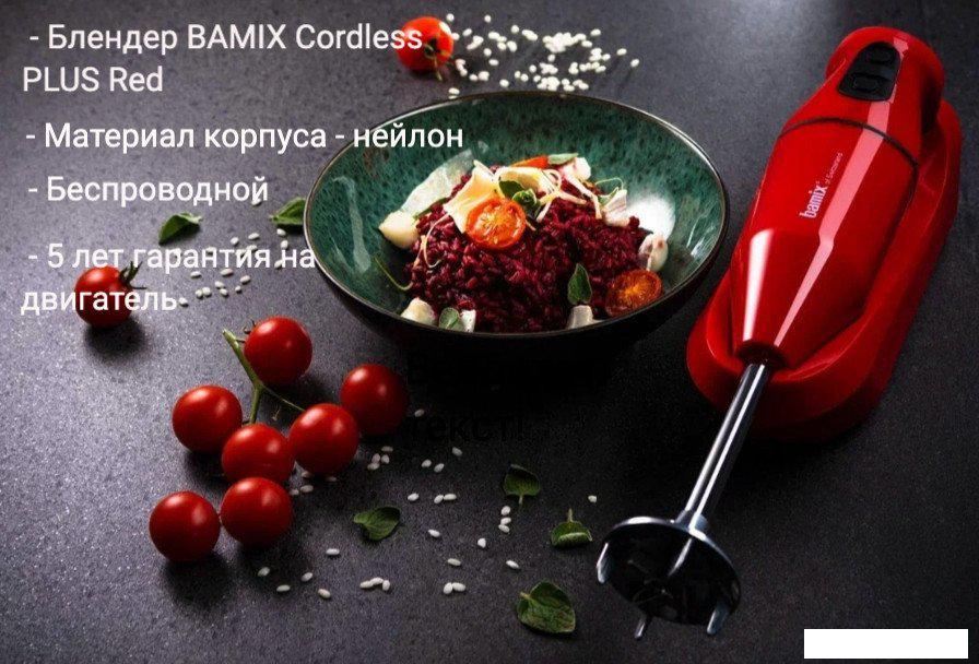 Погружной блендер Bamix Cordless Plus (красный)