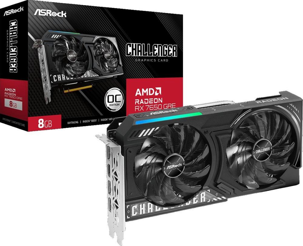 Видеокарта ASRock Radeon RX 7650 GRE Challenger 8GB OC RX7650GRE CL 8GO