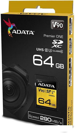 Карты памяти ADATA Premier ONE ASDX64GUII3CL10-C SDXC 64GB