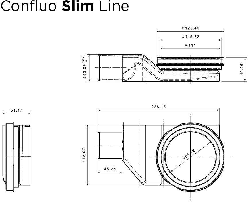 Трап/канал Pestan Confluo Slim Line 550 258736 13100026