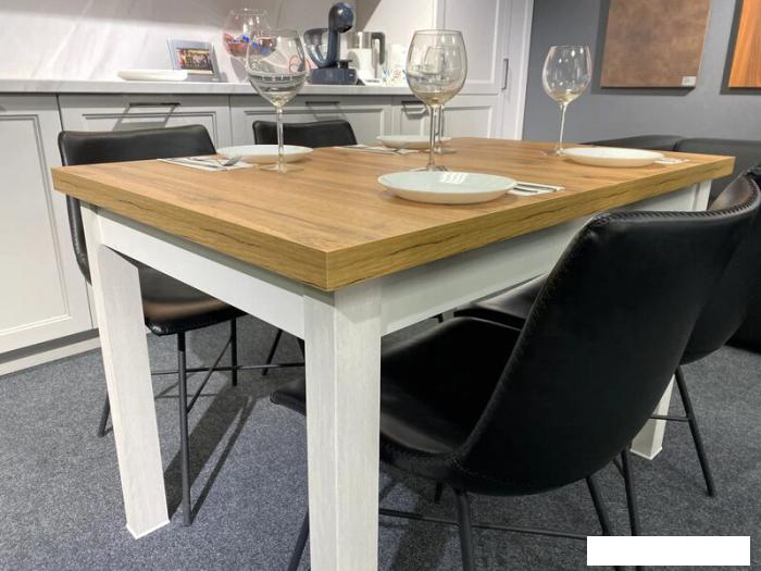 Кухонный стол Senira Кастусь 110-145x70 (дуб вотан/белый)