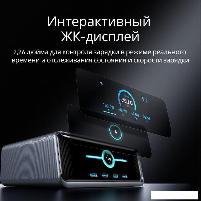 Сетевое зарядное Anker Prime A2345 250W GaN Charging Station (черный)