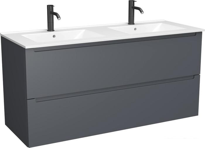 ЗОВ Тумба с умывальником Дион 120 D120LAFM7015MKV5-OL120 (графит матовый)