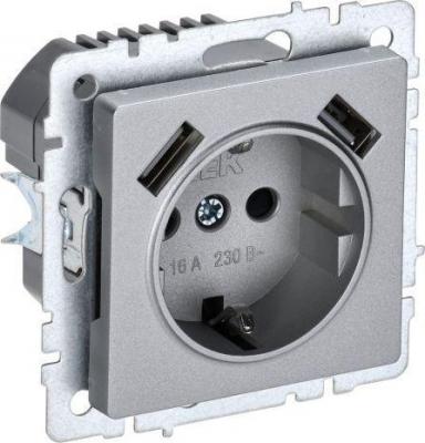 Розетка IEK Brite BR-R14-16-U21-D21-K47