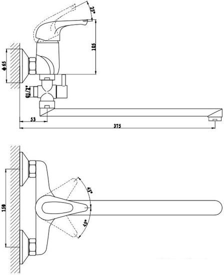 Смеситель Gross Aqua Base 7237258C-35L(F)