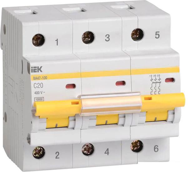Выключатель автоматический IEK ВА 47-100 3п 20А 10kA C MVA40-3-020-C