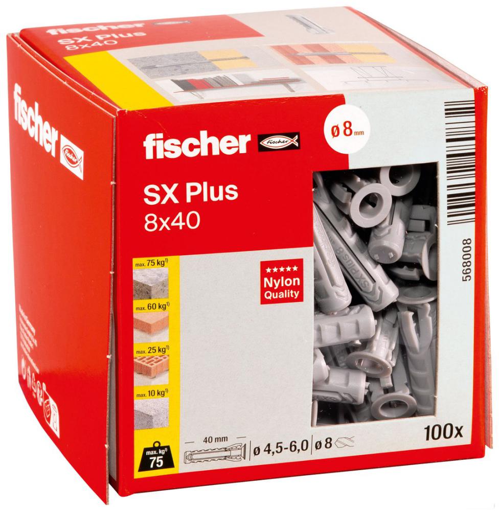 Дюбель универсальный Fischer SX Plus 8X40 568008 (100 шт)