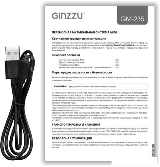 Беспроводная колонка Ginzzu GM-235