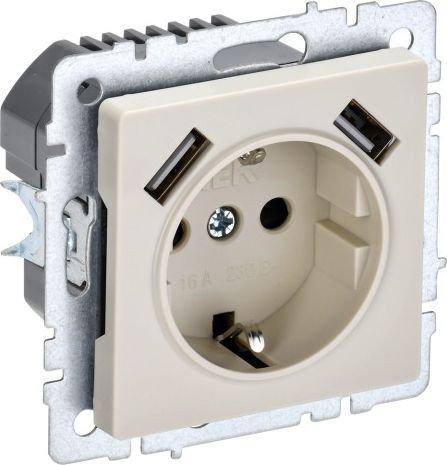 Розетка IEK Brite BR-R14-16-U21-D31-K10
