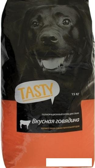 Сухой корм для собак Tasty Для взрослых собак с говядиной 15 кг