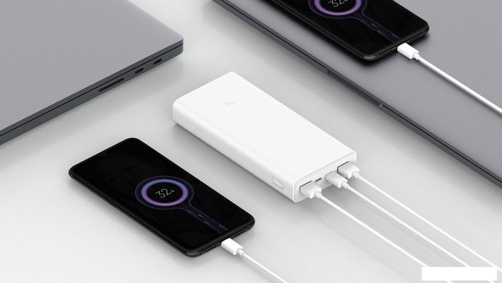 Внешний аккумулятор Xiaomi Mi Power Bank 3 PLM18ZM USB-C 20000mAh (белый, китайская версия)