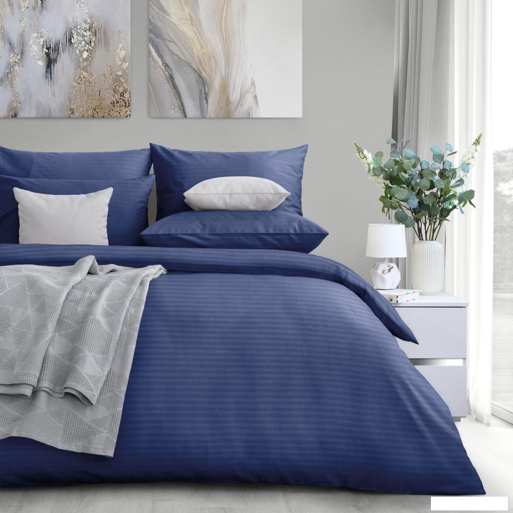 2-спальный комплект постельного белья Verossa Stripe 2.0сп 929782 (70x70, Indigo)