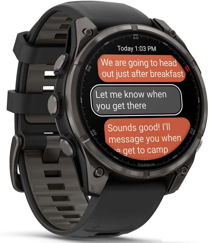 Умные часы Garmin Fenix 8 Pro 47 мм (серый, черный силиконовый ремешок)