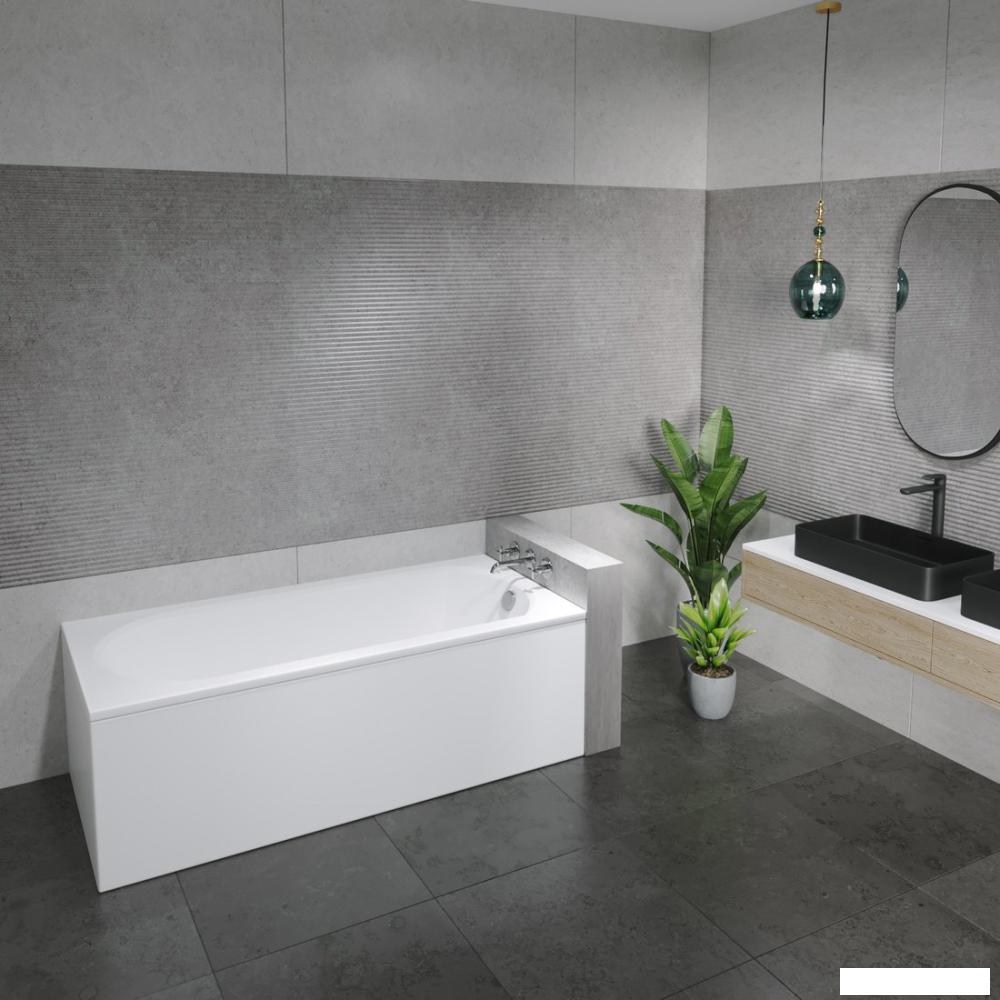 Ванна Lauter Haven 150 /21202005 (с каркасом, лицевым экраном белого цвета и сифоном 21Y11020 хром)