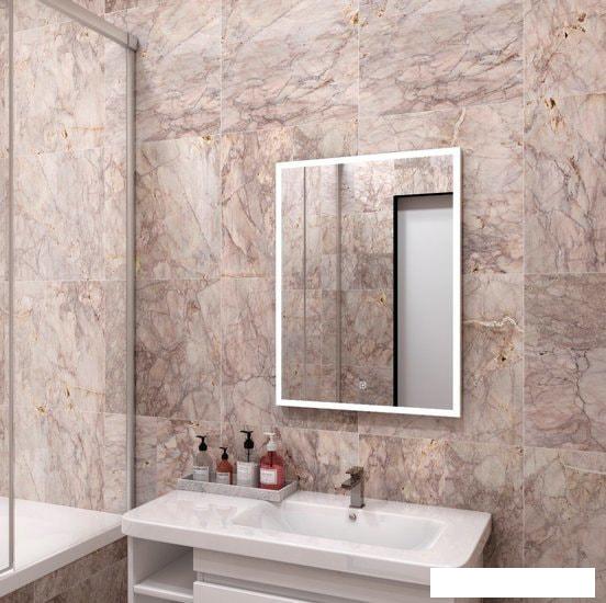 Континент Зеркало Frame Silver Led 60x80 (нейтральная подсветка)