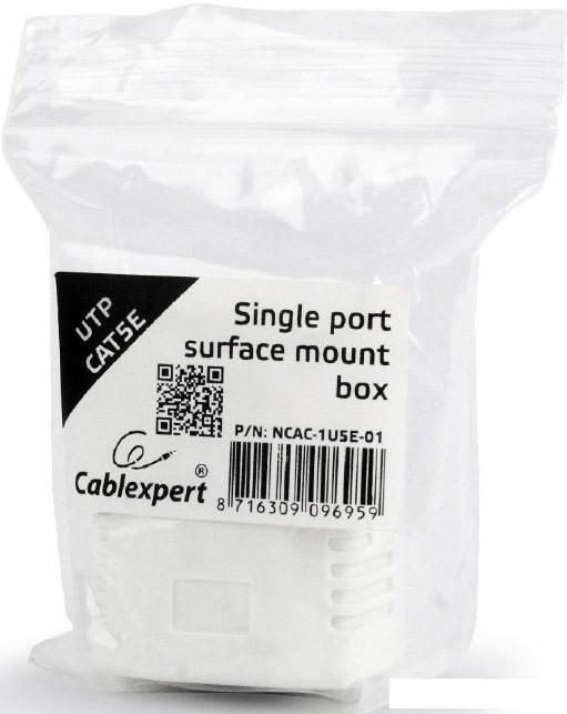 Розетка компьютерная Cablexpert NCAC-1U5E-01