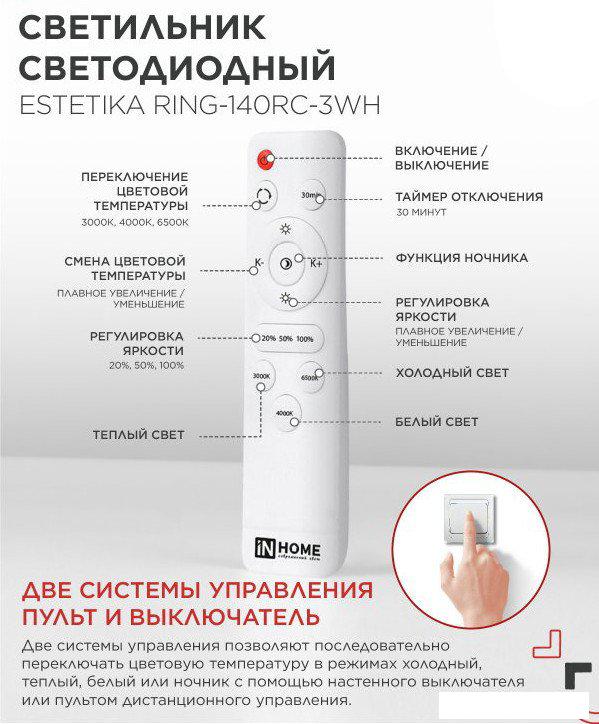 Подвесная люстра In Home Estetika Ring-140RC-3GL 4690612062488