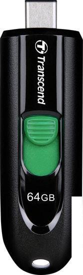 USB Flash Transcend JetFlash 790C 64GB (черный/зеленый)