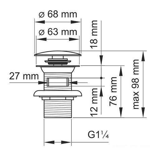 Донный клапан Wasserkraft A073