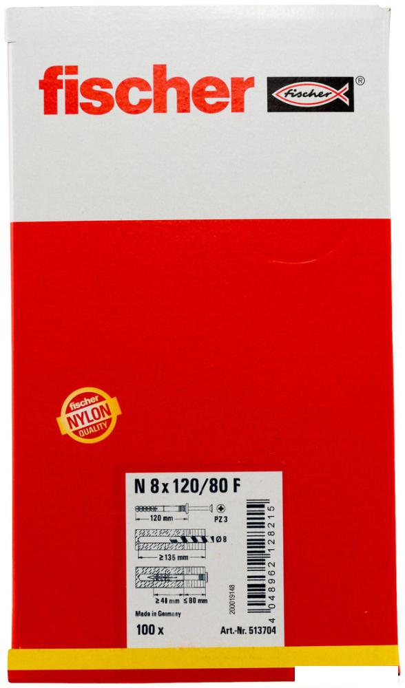 Дюбель-гвоздь Fischer N 8 x 120/80 F 513704 (100 шт)