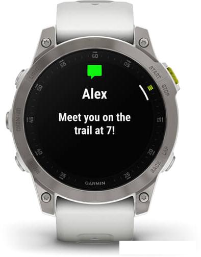 Умные часы Garmin Epix Sapphire Gen 2 (серебристый титан/белый)