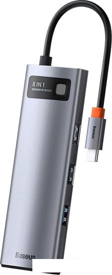 Док-станция Baseus Metal Gleam Series 8-in-1 Multifunctional Type-C HUB Docking Station CAHUB-CV0G
