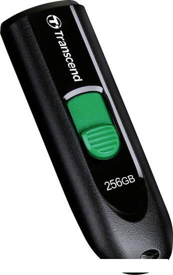 USB Flash Transcend JetFlash 790C 256GB (черный/зеленый)