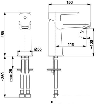 Смеситель Armatura Narva Black 5222-815-81