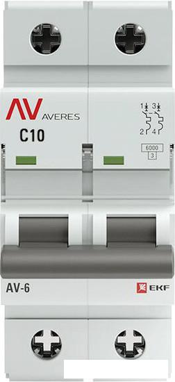 Выключатель автоматический EKF Averes AV-6 2P 10A (C) 6kA mcb6-2-10C-av