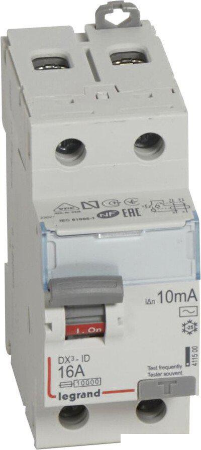 Дифференциальный автомат Legrand 2п 16А 10мА тип AC DX3 Leg 411500