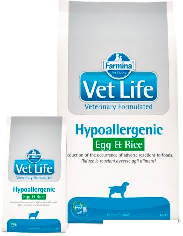 Сухой корм для собак Farmina Vet Life Hypoallergenic Egg&amp;Rice Dog (для снижения пищевой аллергии) 12 кг