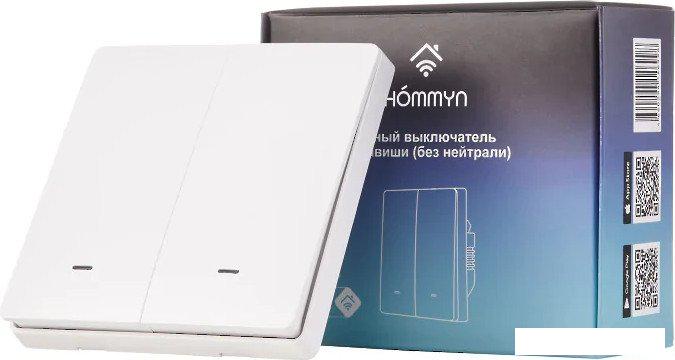 Умный выключатель Hommyn zigbee 2 клавиши SWZBNN02W (без нейтрали)