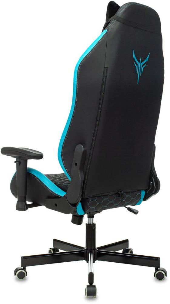 Игровое (геймерское) кресло Бюрократ Knight Neon (черный/голубой экокожа)