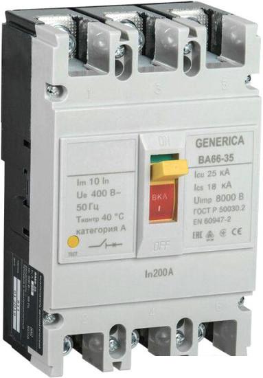 Автоматические выключатели Generica ВА 66-35 3Р 200А 25кА SAV30-3-0200-G