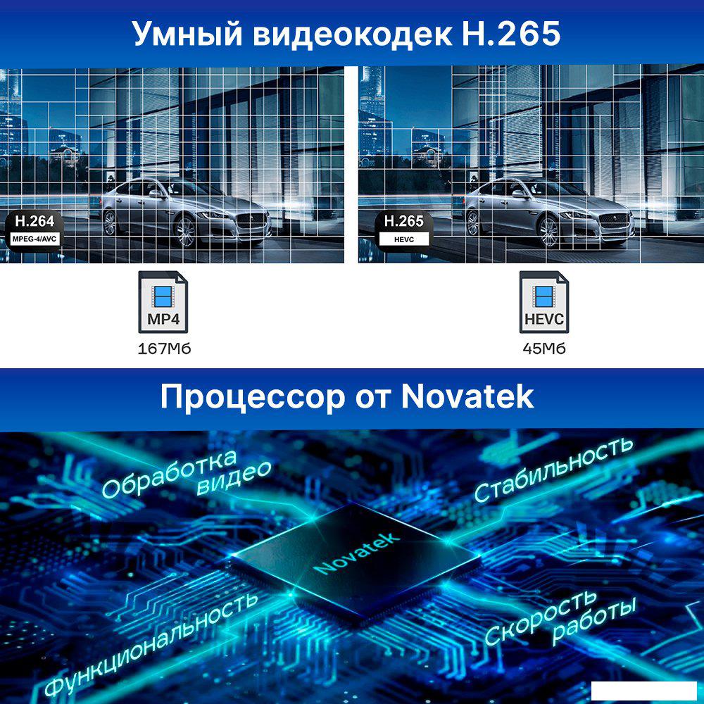 Видеорегистратор-GPS информатор (2в1) TrendVision TDR-725 Real 4K