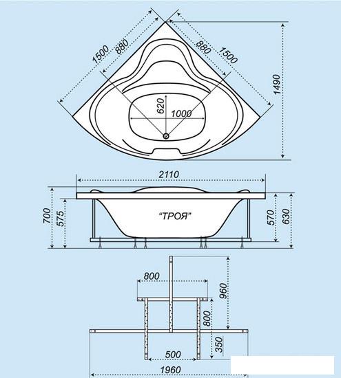 Ванна Triton ТРОЯ 150x150