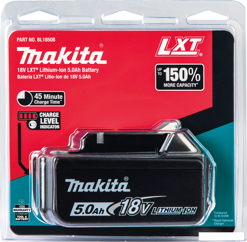 Аккумулятор Makita BL1850B (18В/5 Ah)