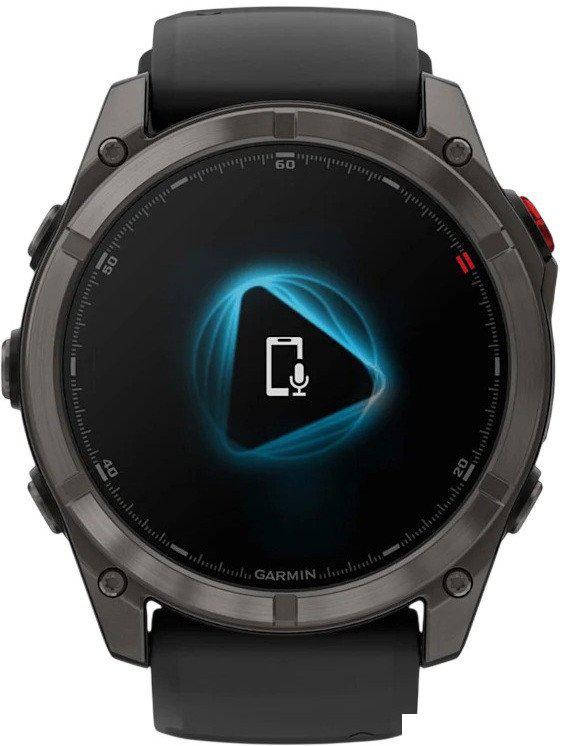 Умные часы Garmin Fenix 8 Pro 51 мм (серый, черный силиконовый ремешок)