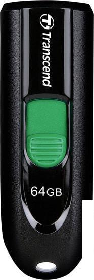 USB Flash Transcend JetFlash 790C 64GB (черный/зеленый)