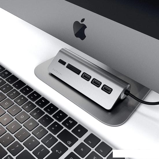 USB-хаб Satechi USB-C Combo Hub ST-TCHCRM (серый космос)