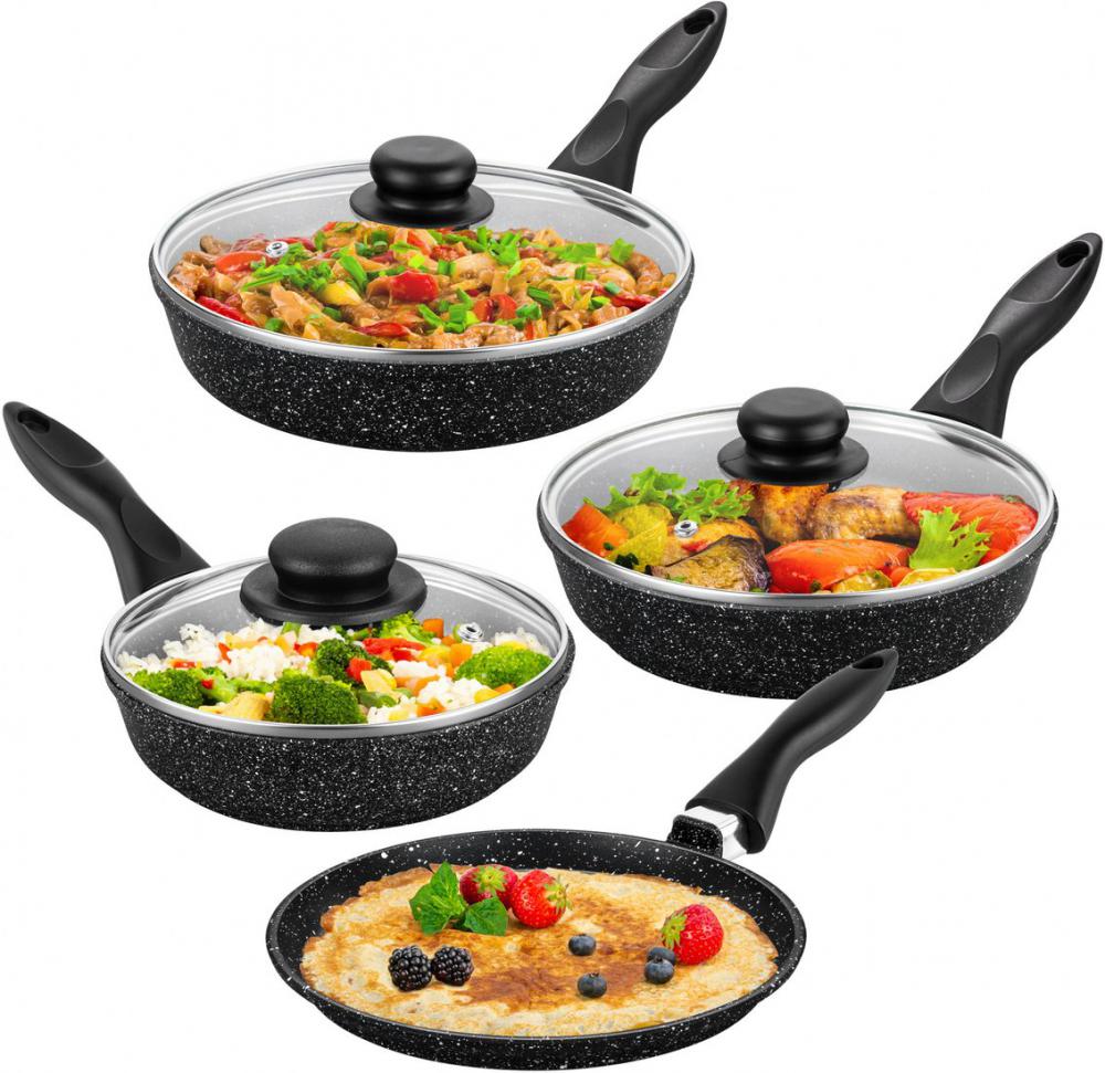 Набор сковород Elan Gallery Гармония вкуса 120112+4 (черный мрамор)