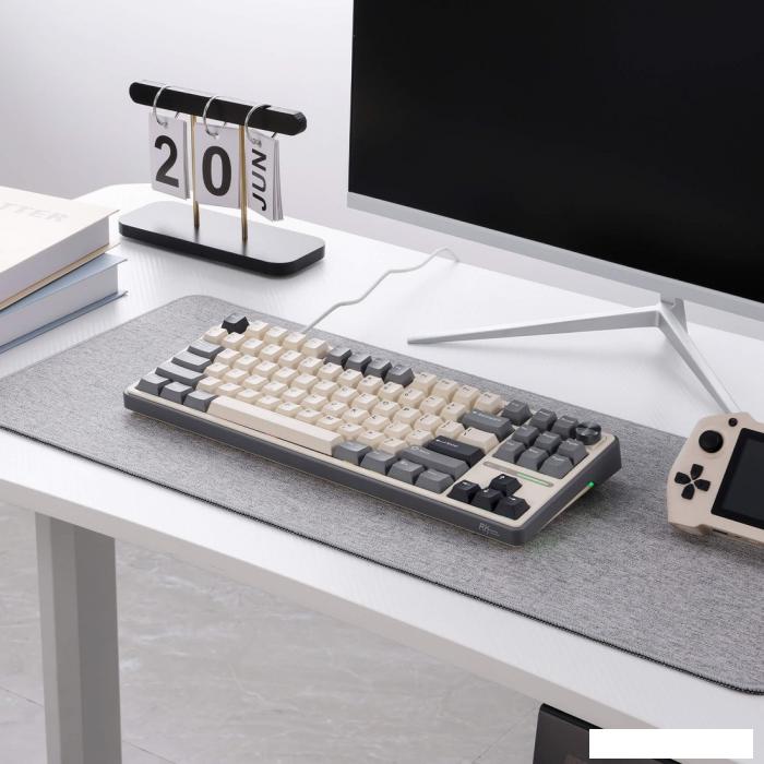 Клавиатура Royal Kludge R87 Pro RGB Half Grey (RK Cream)