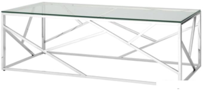 Журнальный столик Stool Group Арт Деко 120x60 ECT-015 (прозрачное стекло/сталь серебристый)